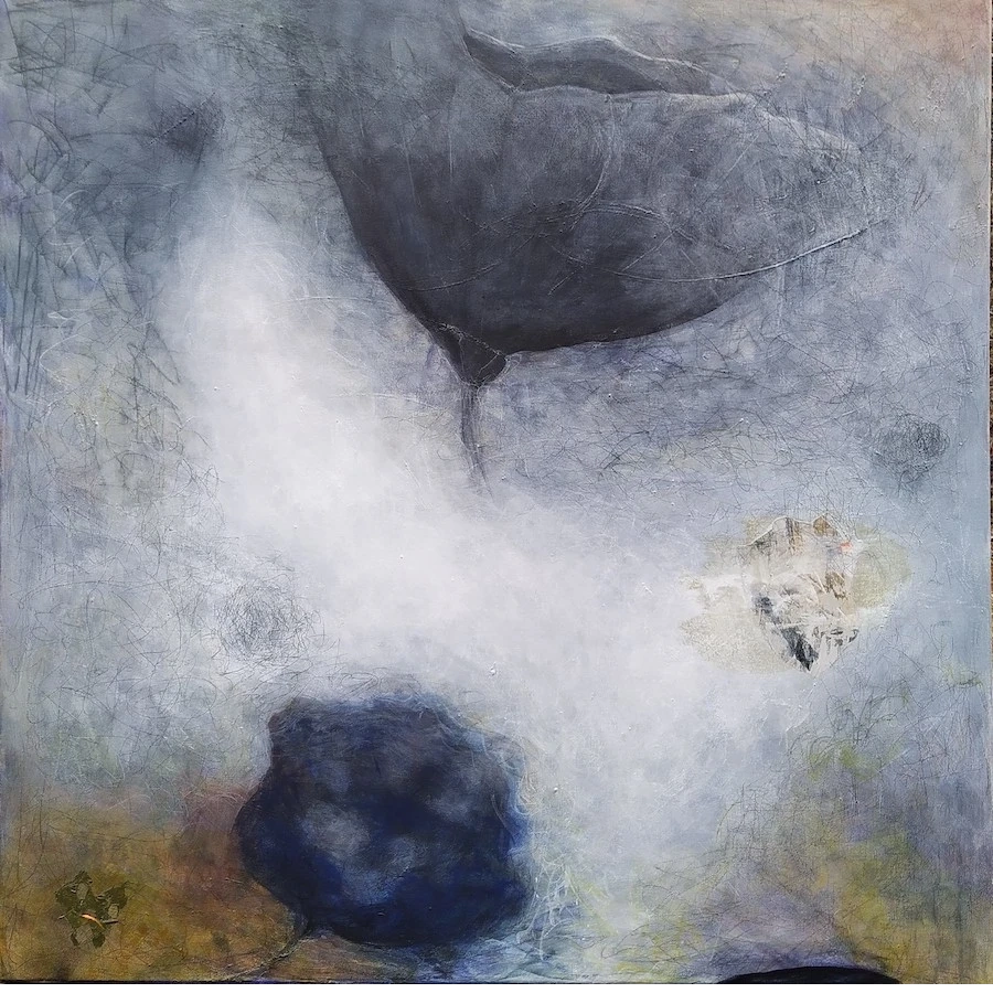 📍| Olen taivaalla ajelehtiva pilvi | 2021 | 90x90x4 cm | akryyli kankaalle | #202122